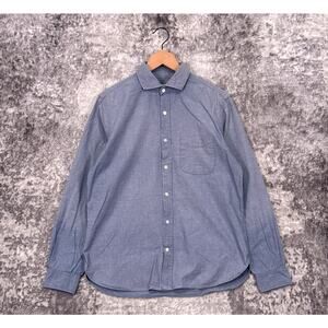 Steven Alan Oxford Shirt 15.5 / Medium Mens Indigo Blue Made USA Long Sleeve